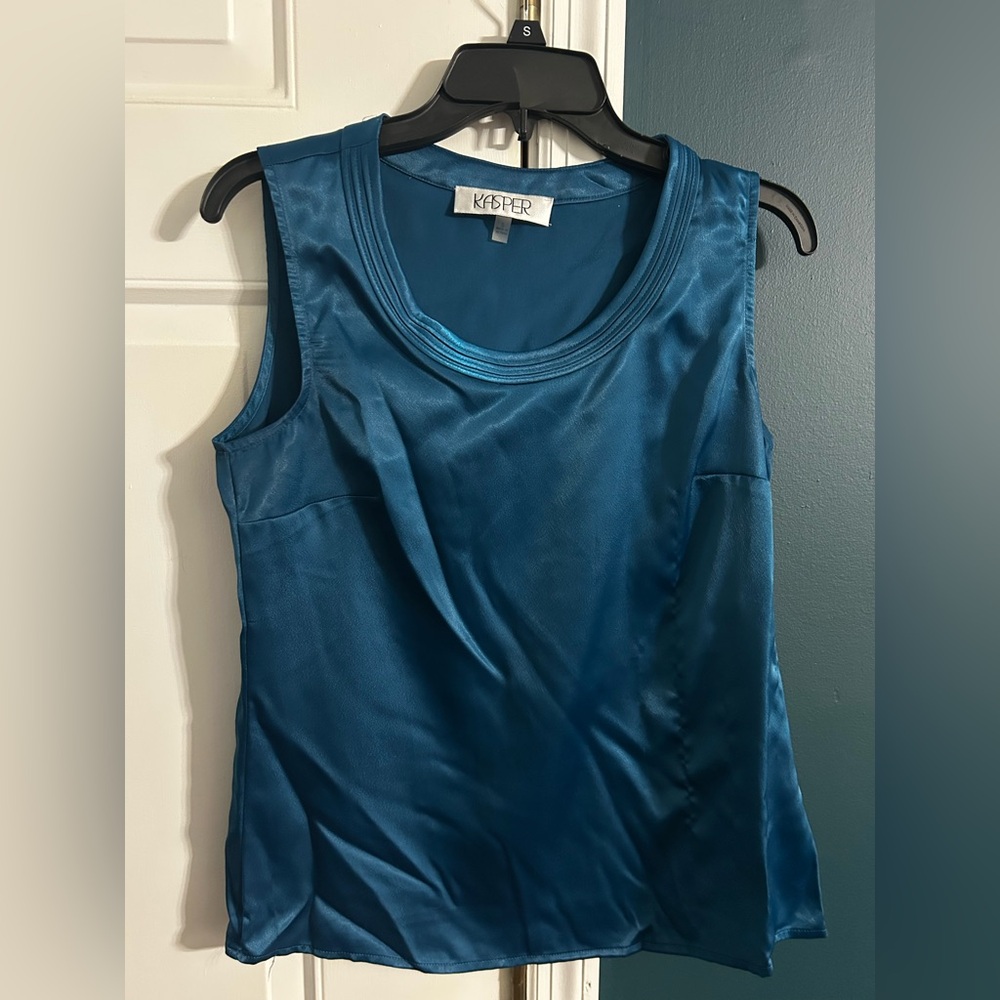 Teal Blue Kasper Blouse Size Small